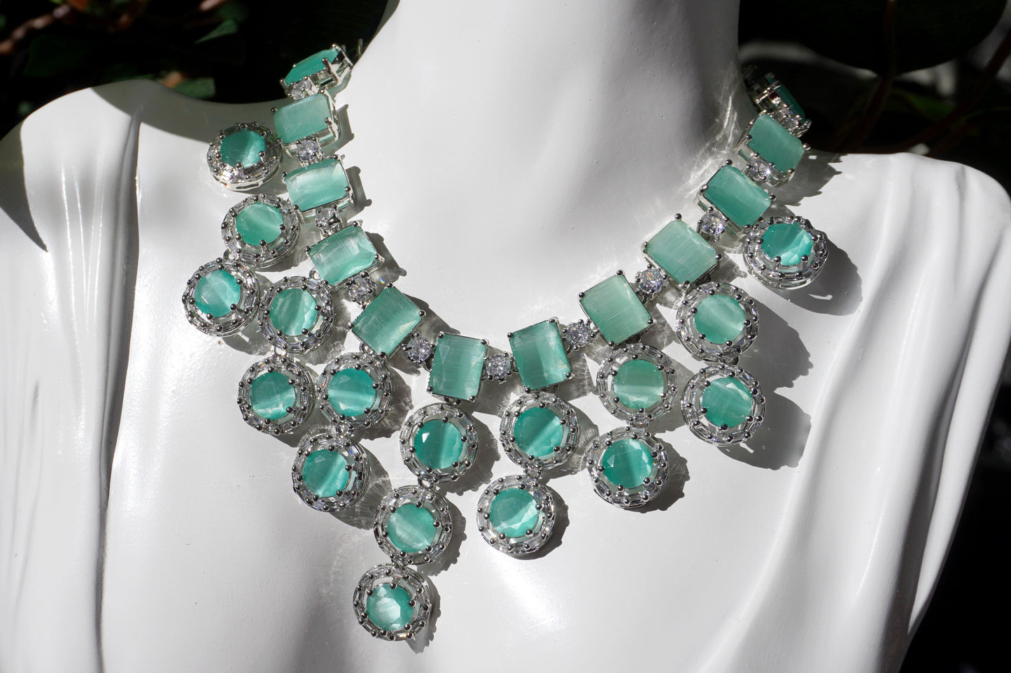 Turquoise AD Necklace Set