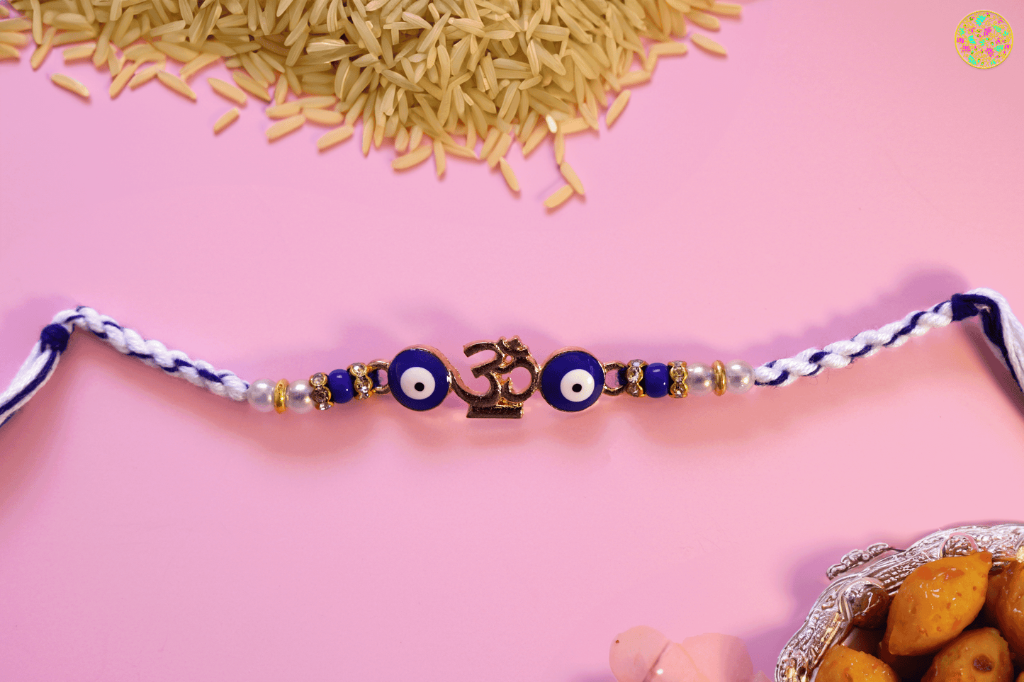 Evil Eye Om Rakhi - Blue