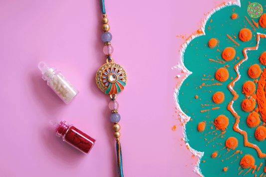 Traditional Flower Rakhi - Multicolor