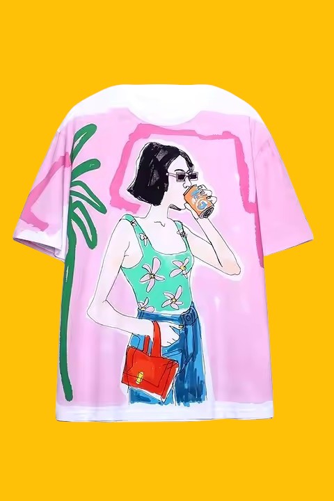 Summer Drinking Girl T-Shirt