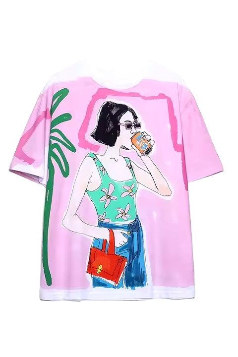 Summer Drinking Girl T-Shirt