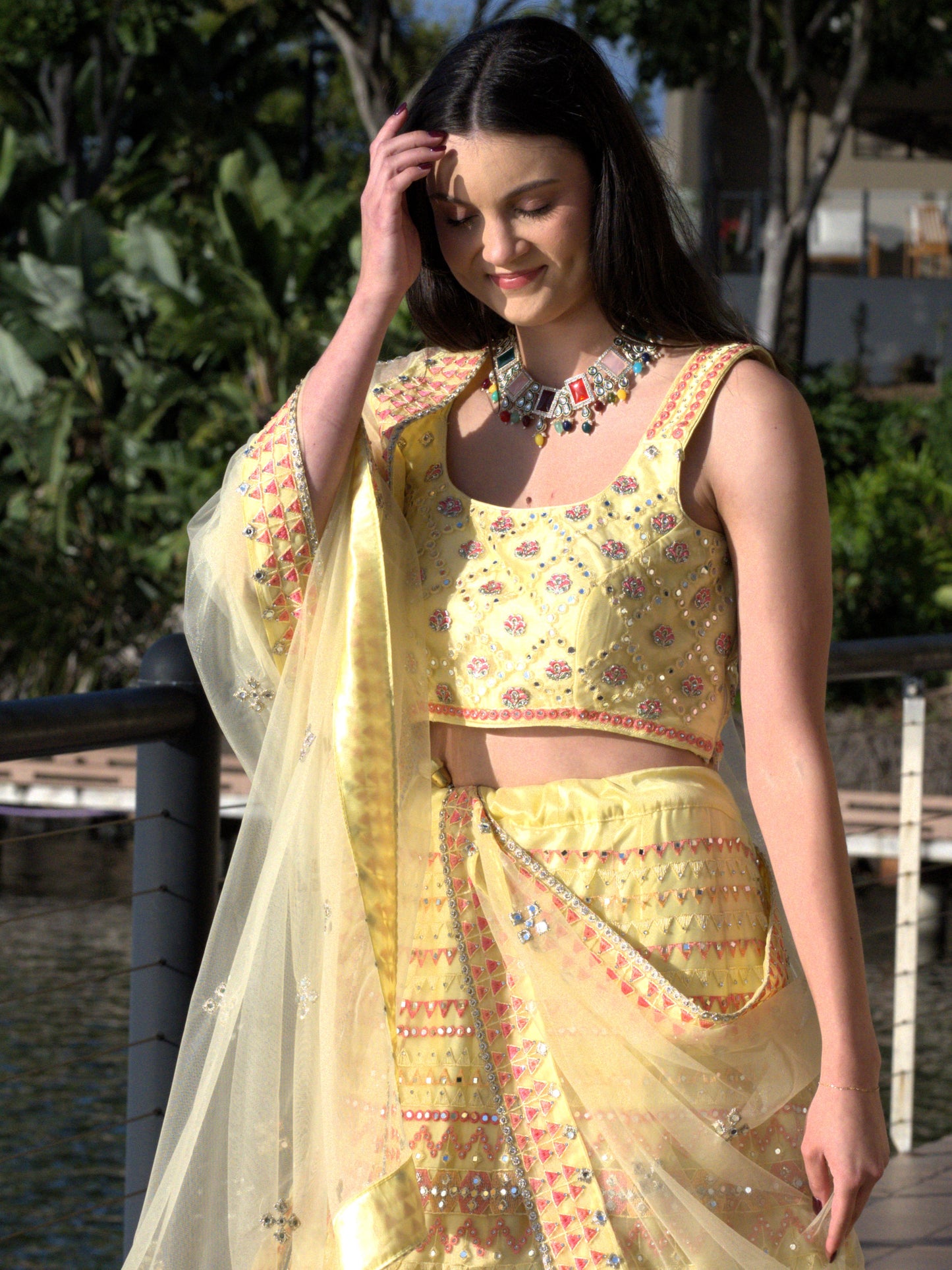 Dreamy Mirror Lehenga Set - Lemon Yellow