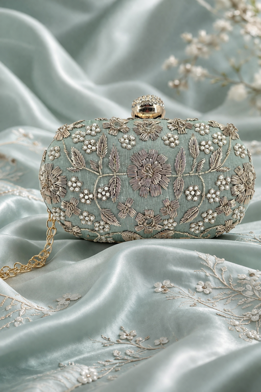 Golden Bloom Bag - Mint Green