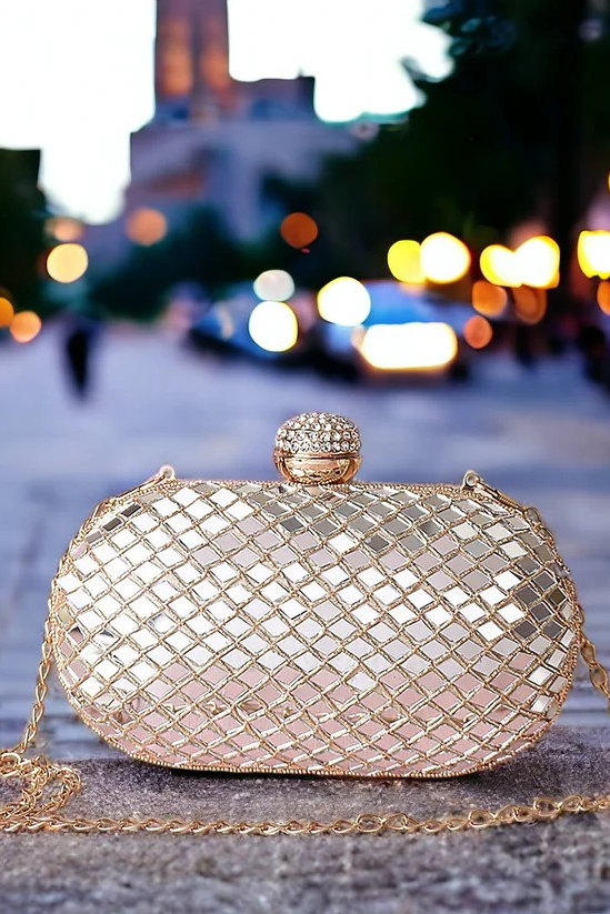 Silver golden Mirror Bag